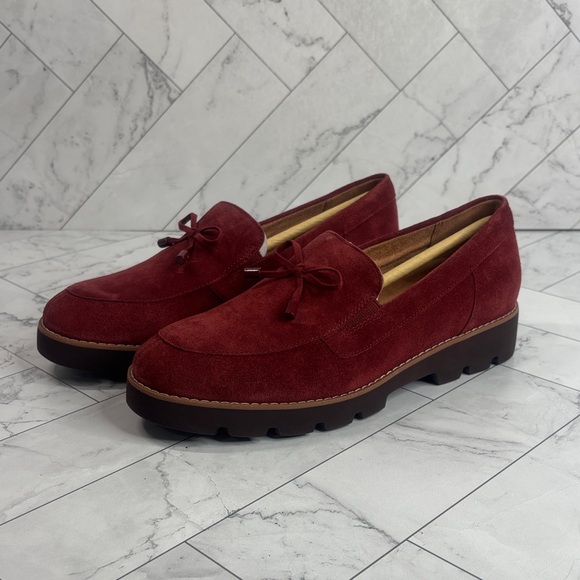 Vionic Shoes - NWT Vionic Womens Charm Finley Burgundy Suede Comfort Supportive Loafers Size 8W